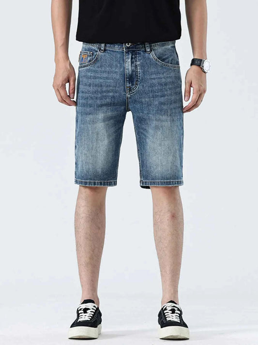 Men's Washed Loose Fit Denim Shorts