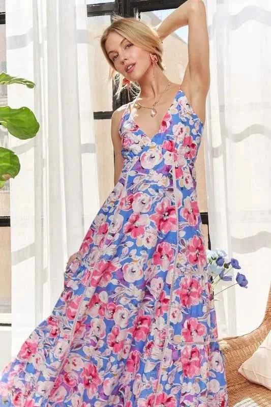 ADORA Bow Back Floral Cami Dress
