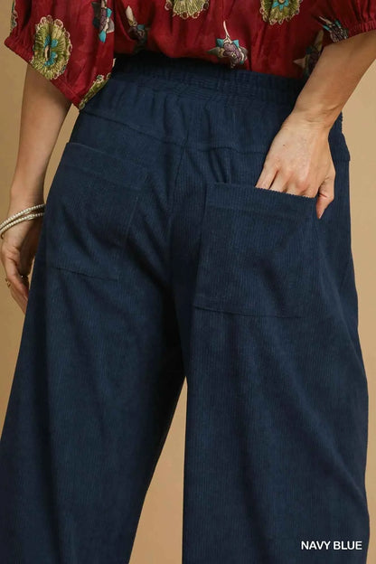Umgee Wide-Leg Corduroy Pants