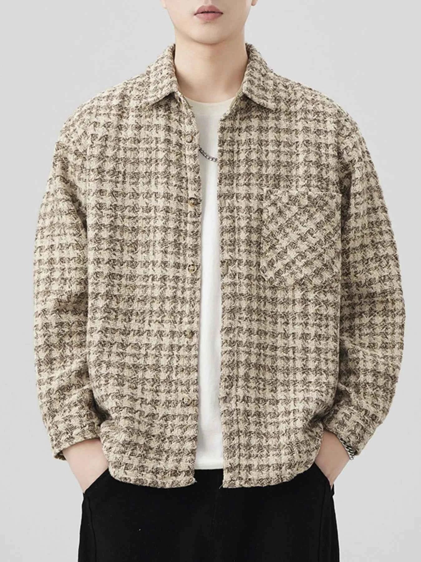 Men's Plus Size Button Up Long Sleeve Jacket