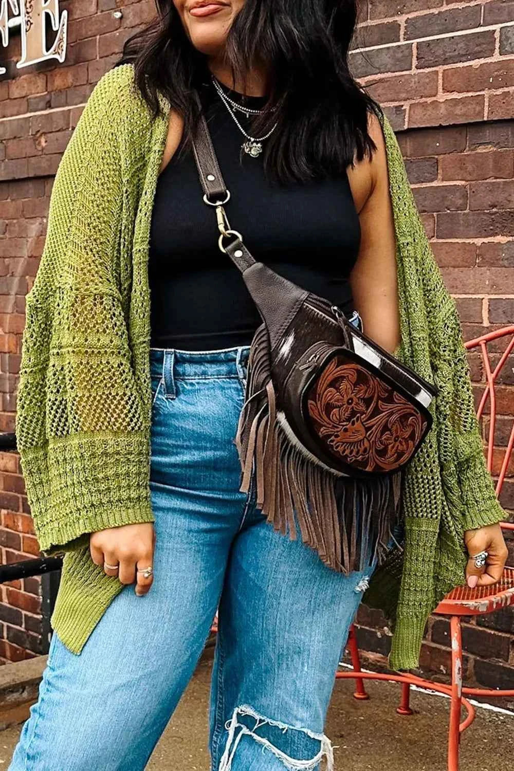 Chunky Knit Open Front Cardigan