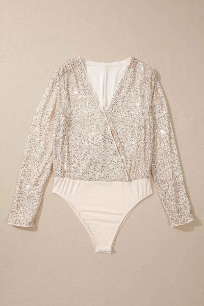 Sparkling Sequin Long Sleeve Bodysuit