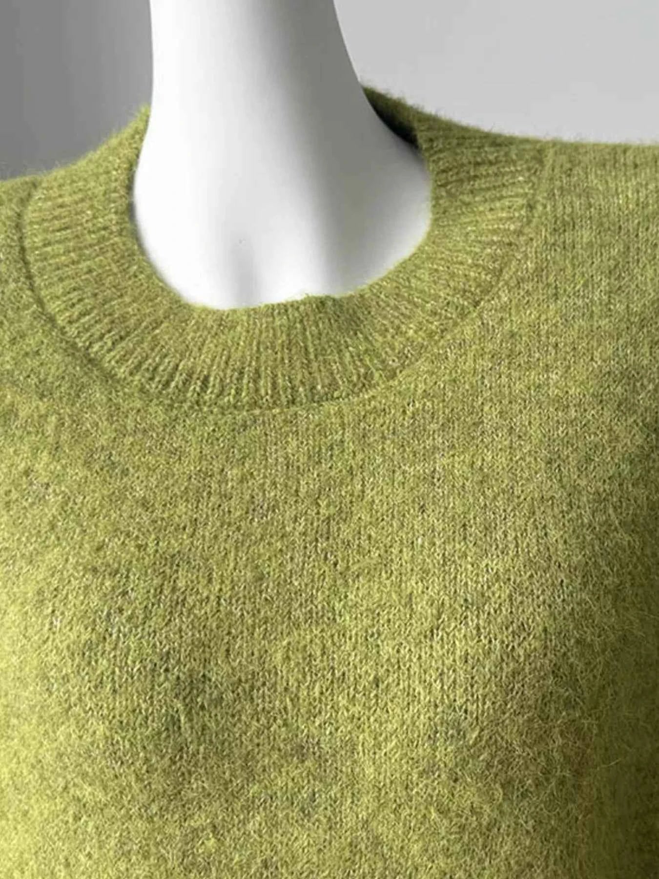 Round Neck Dropped Shoulder Sweater