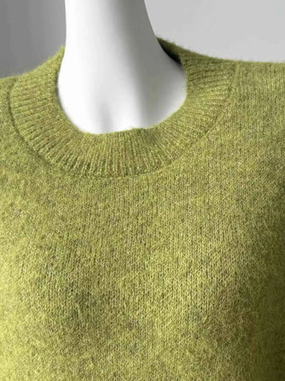 Round Neck Dropped Shoulder Sweater