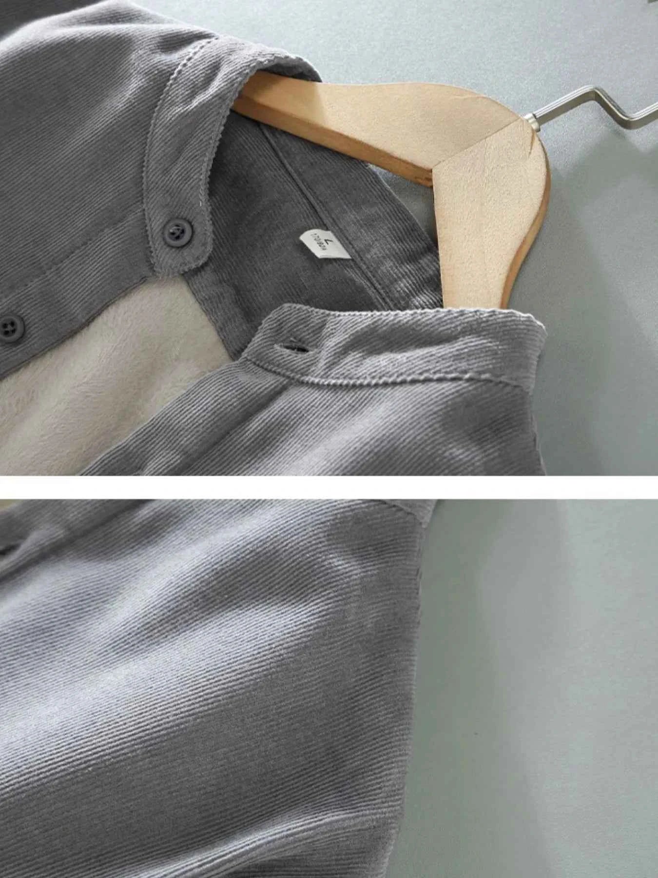 Men's Plus Size Button Up Long Sleeve Jacket
