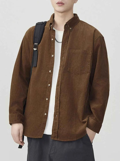 Men's Plus Size Button Up Long Sleeve Shirt