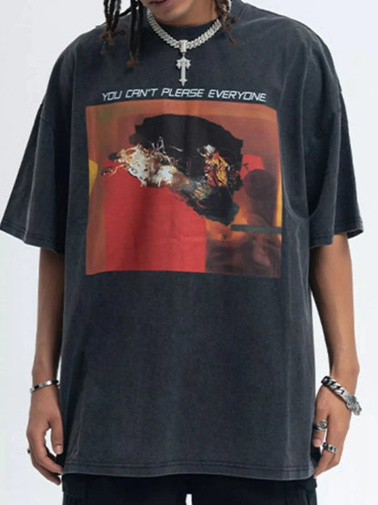 Men's Graphic Round Neck Short Sleeve T-Shirt