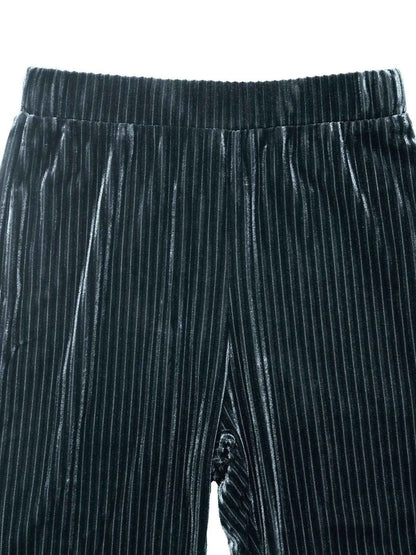 High-Waisted Ribbed Velvet Flare Pants