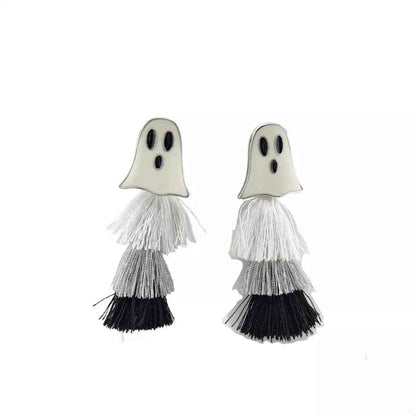 Halloween Ghost and Pumpkin Dangle Earrings