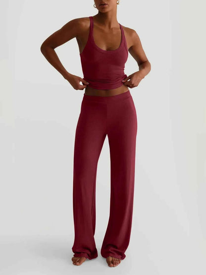 Scoop Neck Tank and Pants Set