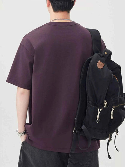 Men's Plus Size Letter Round Neck Short Sleeve T-Shirt