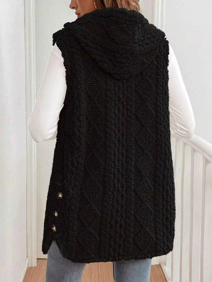 Cozy Sherpa Fleece Hooded Vest Coat