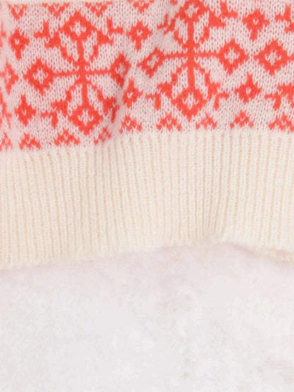 Contrast Ribbed hem Long Sleeve Sweater