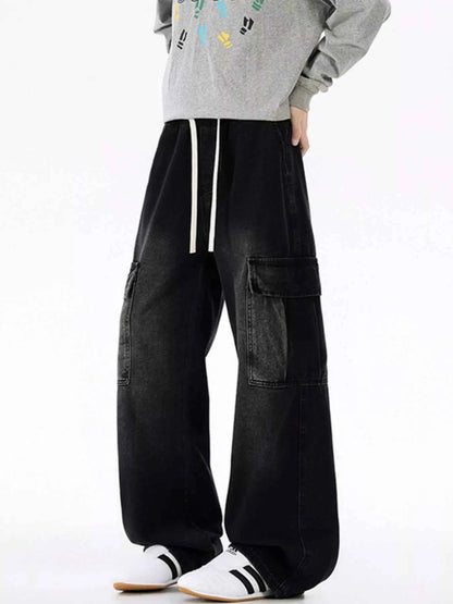 Men's Plus Size Wide-Leg Cargo Jeans