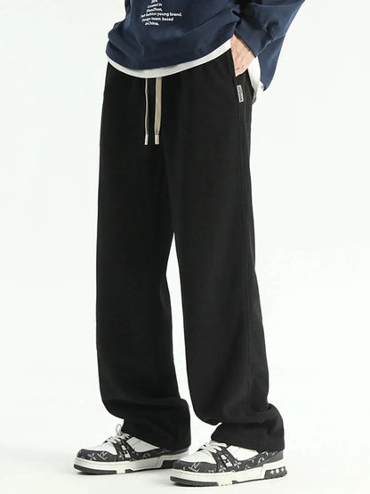 Men's Full Size Relaxed Fit Drawstring Wide Leg Pants Plus Size