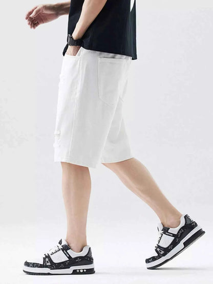 Men's Distressed Denim Shorts