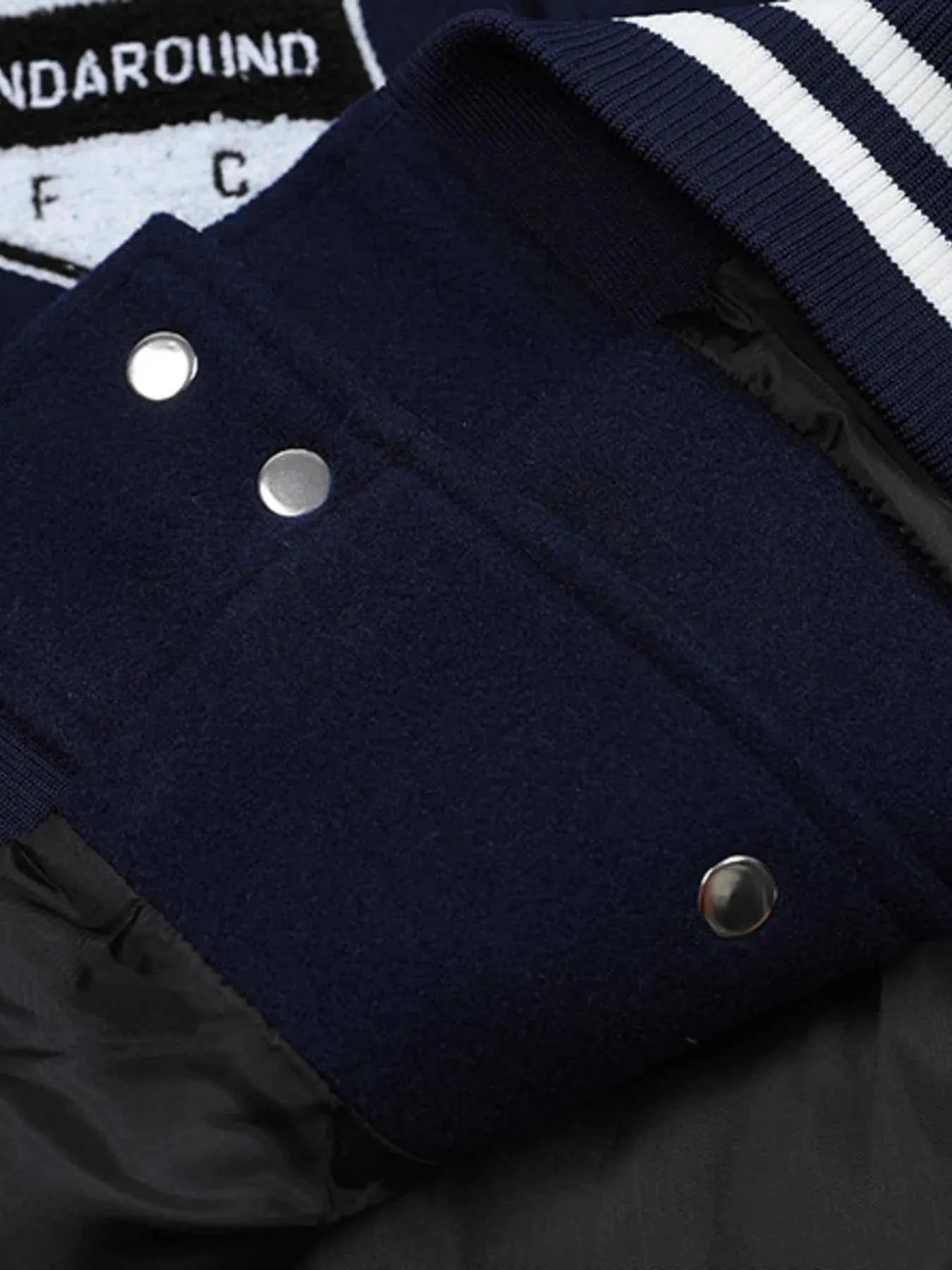 Men's Baseball Bomber Jacket with Patches