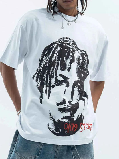 Men's Graphic Round Neck Short Sleeve T-Shirt