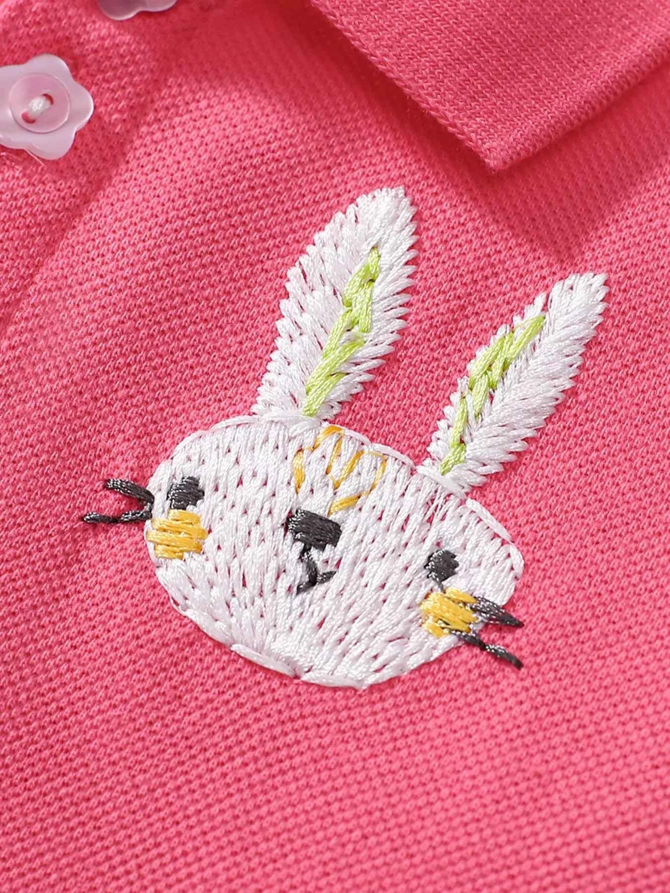 Children's Bunny Embroidered Polo Dress