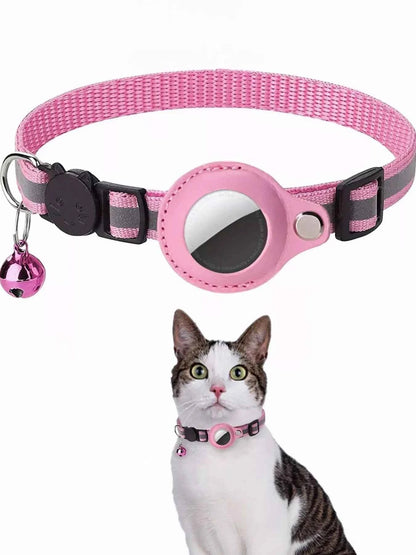 All Devices Airtag Reflective Pet Collar with Bell Anti-Lost Locator