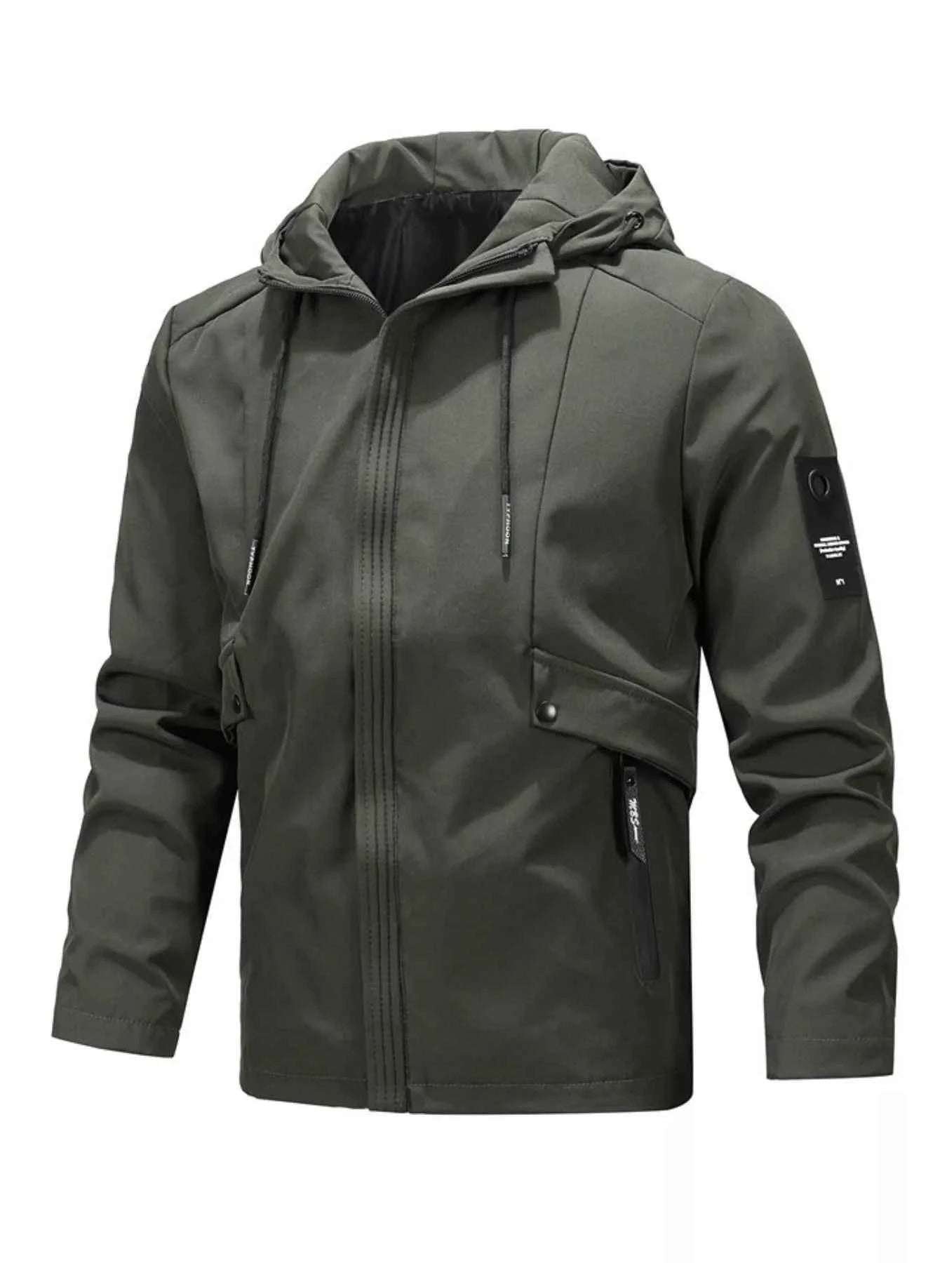 Men's Plus Size Casual Hooded Windproof Jacket