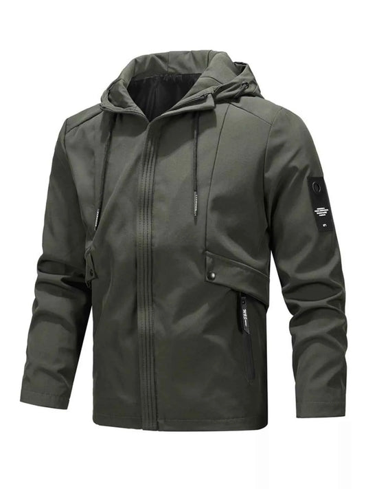 Men's Plus Size Casual Hooded Windproof Jacket