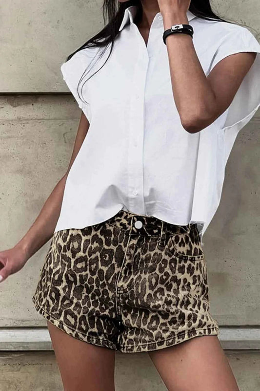 Leopard Shorts with Pockets
