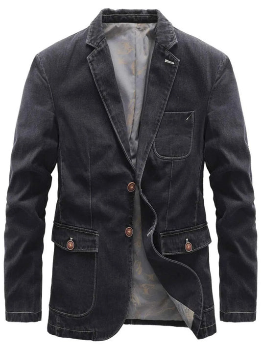 Men's Full Size Lapel Collar Long Sleeve Blazer Plus Size