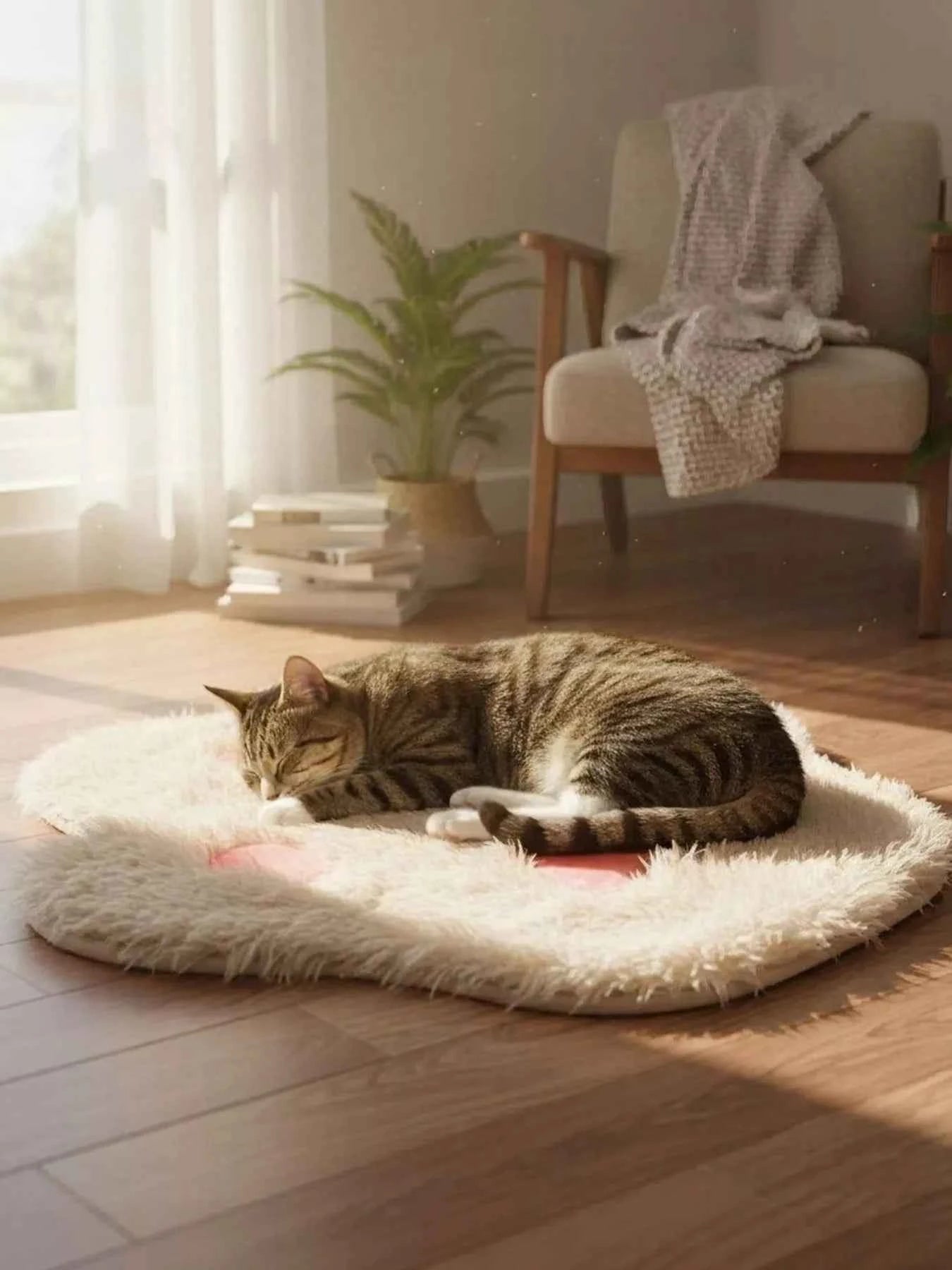 Cute Paw Shape Plush Pet Mat