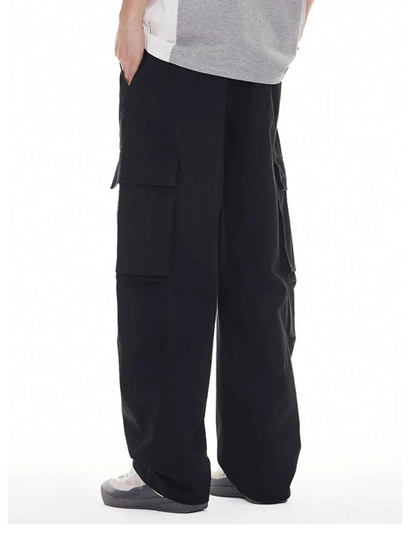 Men's Plus Size Wide Leg Cargo Drawstring Pants