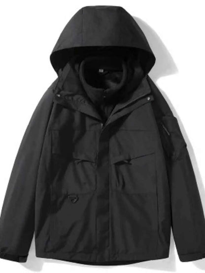 Men's Plus Size Zip Up Long Sleeve Hooded Jacket