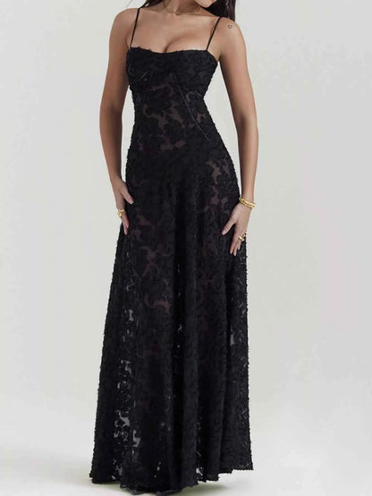 Lace Spaghetti Strap Maxi Dress