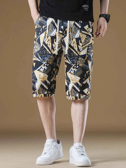 Men's Plus Size Geometric Print Shorts