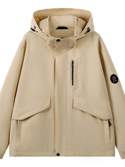 Men's Full Size Long Sleeve Hooded Windbreaker Jacket Plus Size