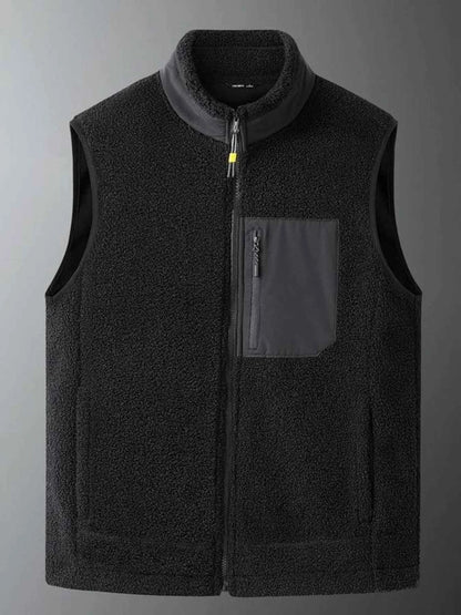 Men's Plus Size Zip Up Vest with Pockets