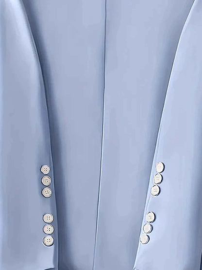 Single-Button Long Sleeve Blazer