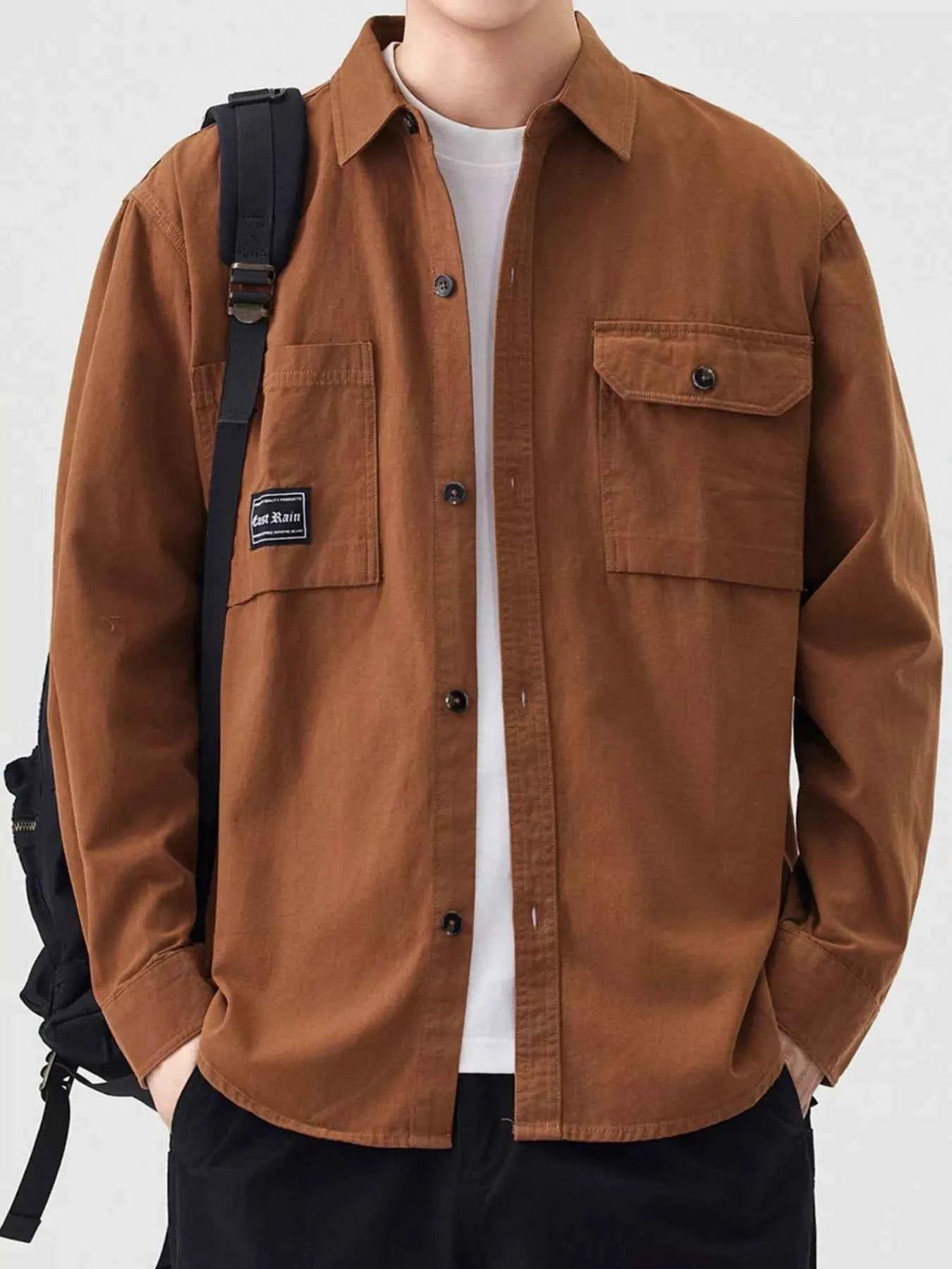 Men's Plus Size Casual Button Up Shirt