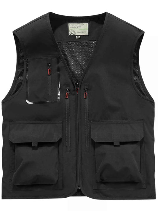 Men's Plus Size Multi-Pocket Outdoor Vest