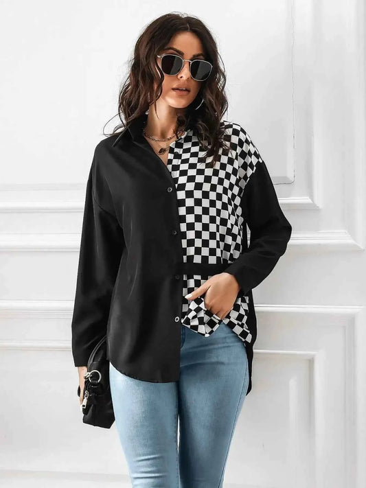 Checkered Pattern Long Sleeve Shirt