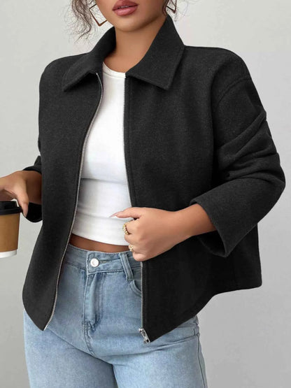 Casual Zip-Up Long Sleeve Jacket