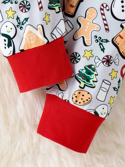Children's Christmas Print Top and Pants Set