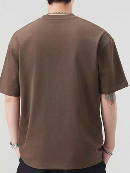 Men's Plus Size Round Neck Letter Graphic T-Shirt