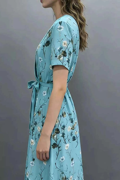 Floral Print Wrap Maxi Dress