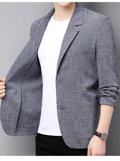 Men's Full Size Button Up Long Sleeve Blazer Plus Size