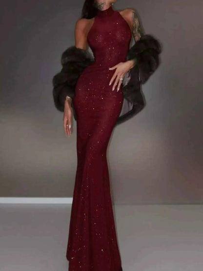 Sequin Sleeveless Maxi Dress