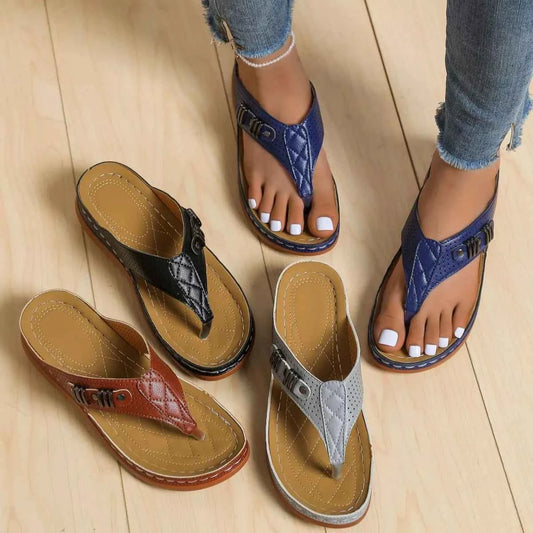 Toe Post Wedge Sandals