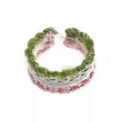 Brass Yarn-Wrapped Open Ring