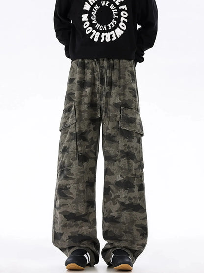Men's Plus Size Camouflage Wide Leg Pants