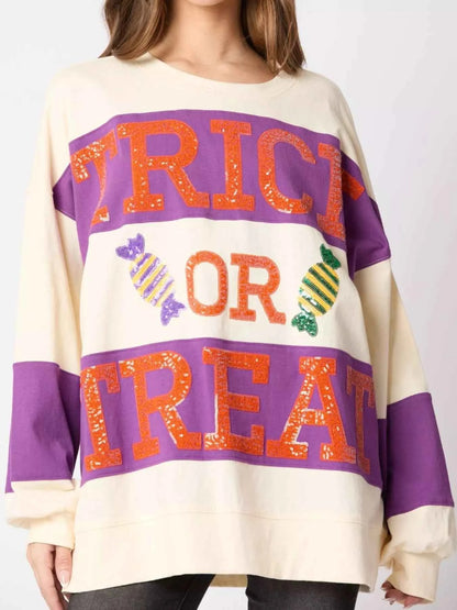 Halloween Trick Or Treat Sequin Sweatshirt