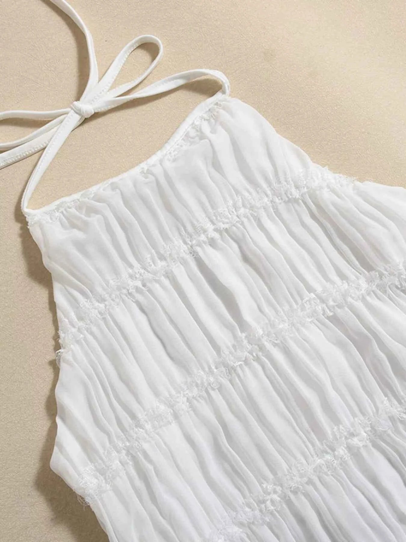 Ruched Halter Neck Maxi Dress